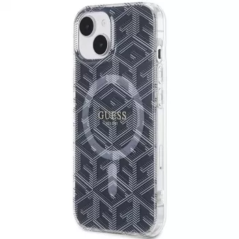 Guess GUHMP15SHGCUSTGK Σκληρή θήκη IML GCube MagSafe για iPhone 15 / 14 / 13 6.1 Μαύρη