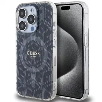 Guess GUHMP15LHGCUSTGK iPhone 15 Pro 6,1 ίντσες Μαύρο Hardcase IML GCube MagSafe
