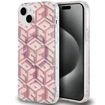 Guess GUHMP15SHGCUSTGP GCube Hardcase για iPhone 15/14/13 6,1 ίντσες Ροζ IML MagSafe