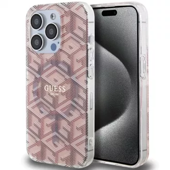 Guess GUHMP15LHGCUSTGP iPhone 15 Pro 6,1 inch ροζ σκληρή θήκη IML GCube MagSafe
