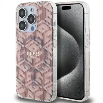 Guess GUHMP15XHGCUSTGP iPhone 15 Pro Max 6,7 inch ροζ σκληρή θήκη IML GCube MagSafe