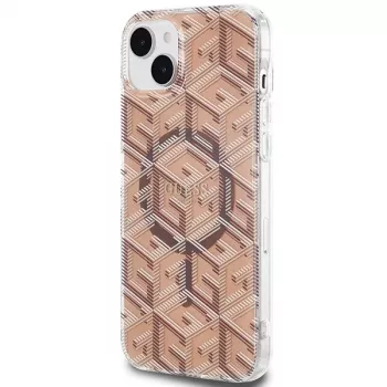Guess GUHMP15MHGCUSTGW GCube σκληρή θήκη για iPhone 15 Plus / 14 Plus 6,7 inch καφέ IML MagSafe