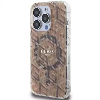 Guess GUHMP15XHGCUSTGW iPhone 15 Pro Max 6,7 inch σκληρή θήκη IML GCube MagSafe καφέ