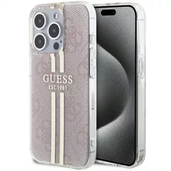 Guess GUHCP14XH4PSEGP iPhone 14 Pro Max 6,7 inch ροζ σκληρή θήκη IML 4G Gold Stripe