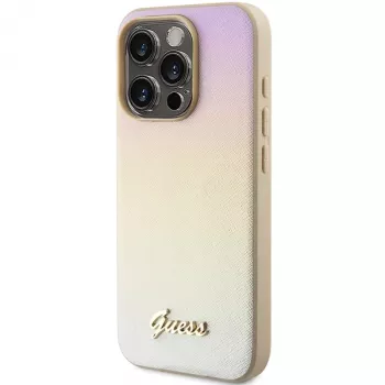 Guess GUHCP14XPSAIRSD Saffiano Iridescent Script σκληρή θήκη για Apple iPhone 14 Pro Max 6,7 inch - χρυσό