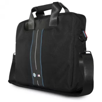 BMW τσάντα laptop 16 inch μαύρο νάιλον μπλε ρίγα