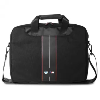 BMW τσάντα laptop 16 inch μαύρο νάιλον κόκκινη ρίγα