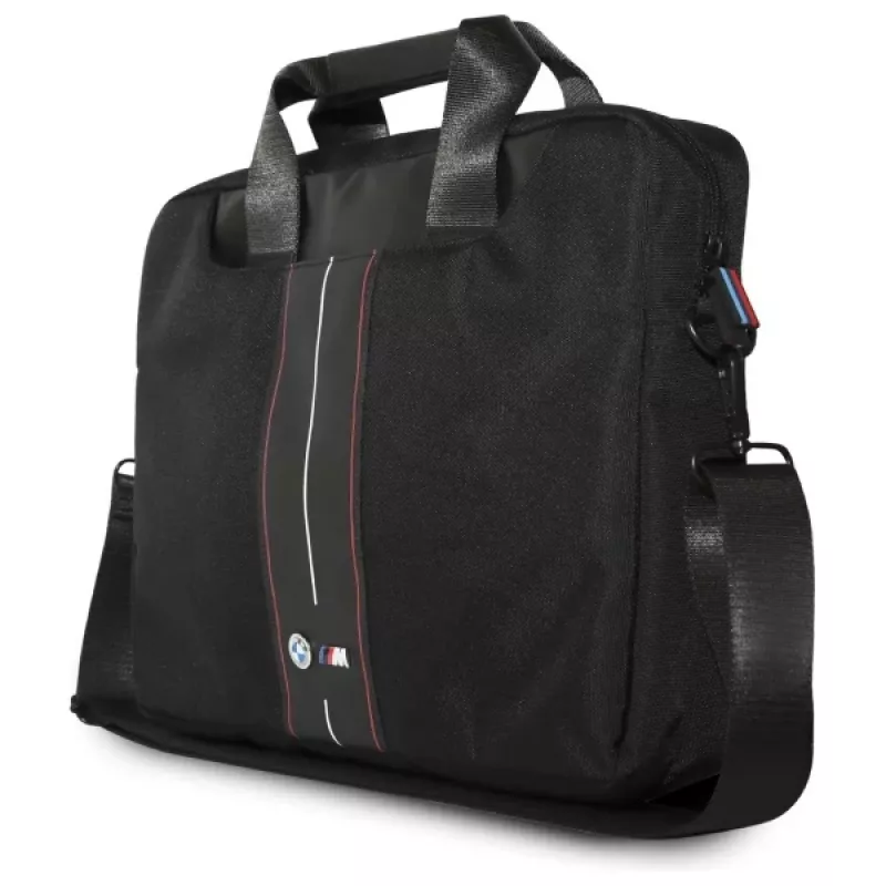 BMW τσάντα laptop 16 inch μαύρο νάιλον κόκκινη ρίγα