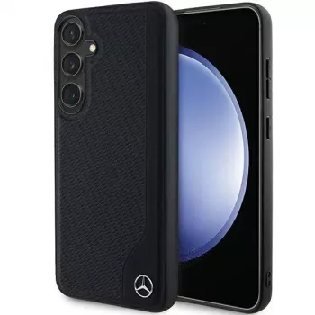 Mercedes-Benz Debossed Line δερμάτινη σκληρή θήκη MagSafe για Samsung Galaxy S24+ (SM-S926) - μαύρη