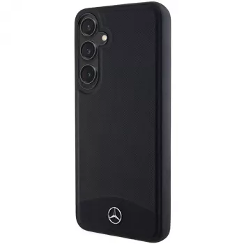 Mercedes-Benz Galaxy S24 σκληρή θήκη δερμάτινη με υφή & λεία MagSafe μαύρη