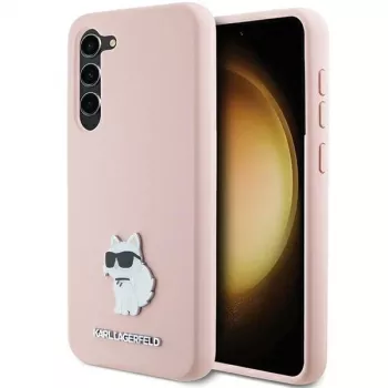 Karl Lagerfeld KLHCS23MSMHCNPP θήκη σιλικόνης για Samsung Galaxy S23+ με Choupette Metal Pin - ροζ