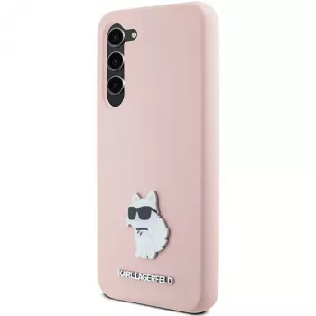 Karl Lagerfeld KLHCS23MSMHCNPP θήκη σιλικόνης για Samsung Galaxy S23+ με Choupette Metal Pin - ροζ