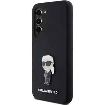Karl Lagerfeld KLHCS23MSMHKNPK θήκη σιλικόνης Ikonik Metal Pin για Samsung Galaxy S23+ μαύρη