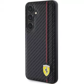 Ferrari FEHCS24SN3DUR S24 S921 μαύρη σκληρή θήκη Carbon Printed Line για Samsung Galaxy S24