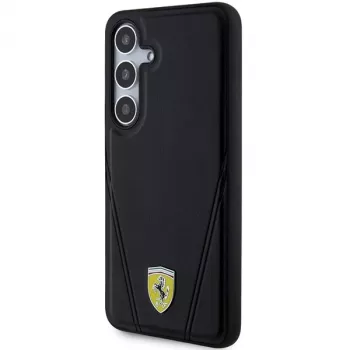 Ferrari FEHMS24MP3BAK Hot Stamp V Lines MagSafe σκληρή θήκη για Samsung Galaxy S24+ (μαύρη)