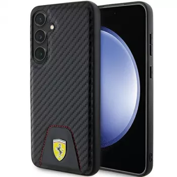 Ferrari FEHCS24MN3PUK σκληρή θήκη για Samsung Galaxy S24+ (SM-S926) - Carbon Stitched Bottom - μαύρη