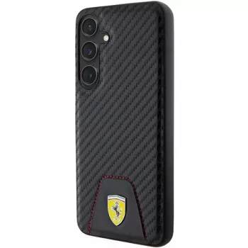 Ferrari FEHCS24MN3PUK σκληρή θήκη για Samsung Galaxy S24+ (SM-S926) - Carbon Stitched Bottom - μαύρη