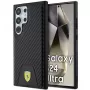 Ferrari FEHCS24LN3PUK σκληρή θήκη για Samsung Galaxy S24 Ultra, Carbon Stitched Bottom, μαύρη