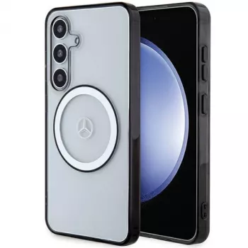 MERCEDES-BENZ MEHMS24S23HUOKC διαφανής σκληρή θήκη για Samsung Galaxy S24 με τυπωμένο λογότυπο και MagSafe