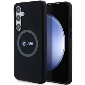 BMW M Collection σκληρή θήκη σιλικόνης με δακτύλιο MagSafe για Samsung Galaxy S24+ (SM-S926) - μαύρη
