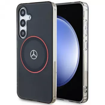 Mercedes-Benz S24 σκληρή θήκη Double Layer με Red MagSafe για Samsung Galaxy S24 - μαύρη