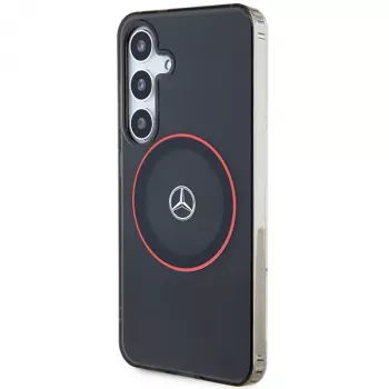 Mercedes-Benz S24 σκληρή θήκη Double Layer με Red MagSafe για Samsung Galaxy S24 - μαύρη