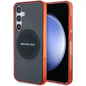 AMG AMHMS24S23HBCK σκληρή θήκη για Samsung Galaxy S24, μαύρη/διαφανής, MagSafe, Bicolor