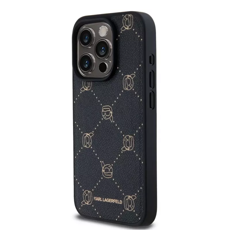 Karl Lagerfeld iPhone 15 Pro Max 6,7 ιντσών μαύρη προστατευτική θήκη Karl Head MagSafe