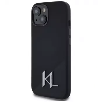 KARL LAGERFELD θήκη MagSafe Silicone Shadow Metal Initial για iPhone 15 μαύρη