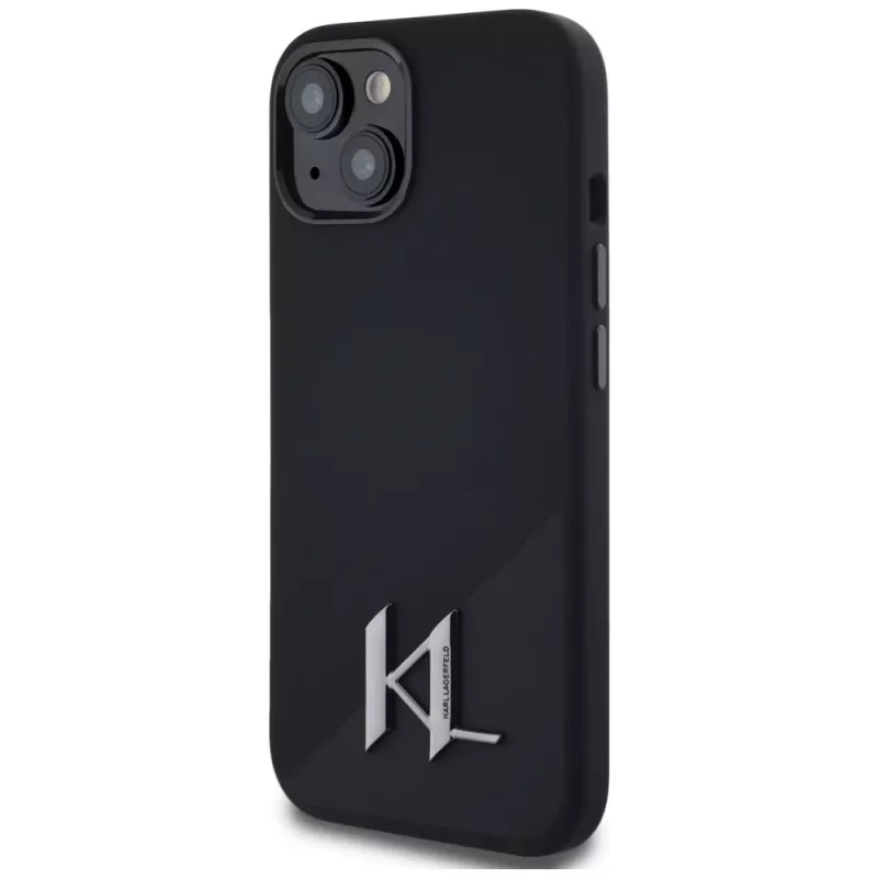 KARL LAGERFELD θήκη MagSafe Silicone Shadow Metal Initial για iPhone 15 μαύρη