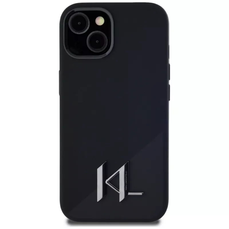 KARL LAGERFELD θήκη MagSafe Silicone Shadow Metal Initial για iPhone 15 μαύρη