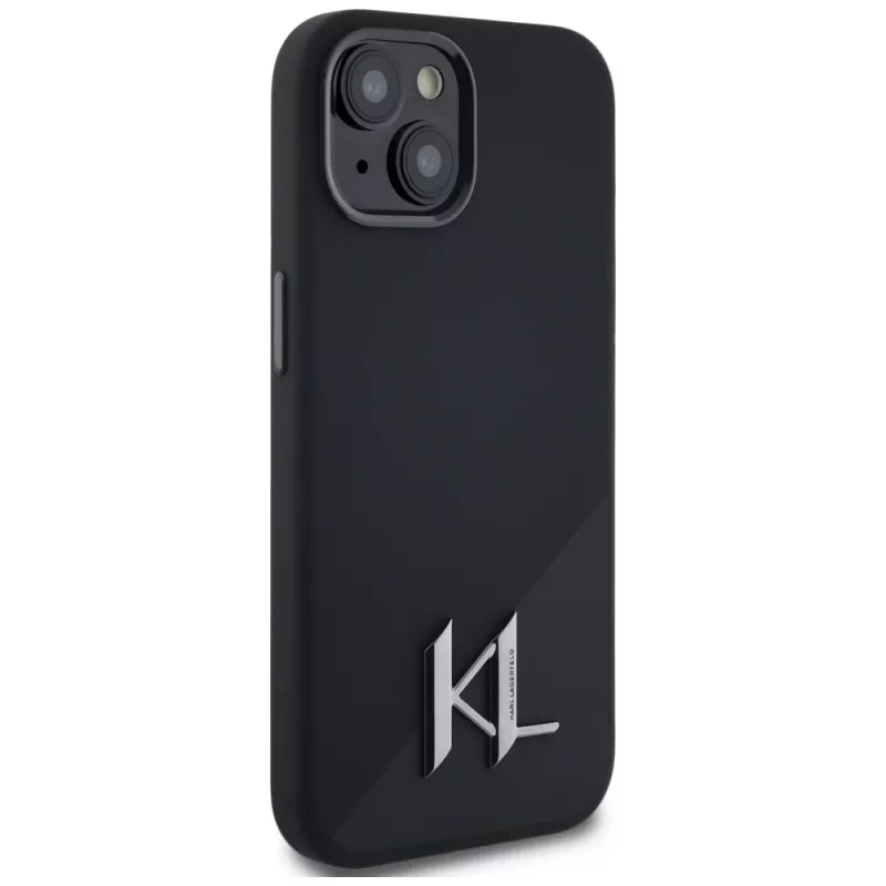 KARL LAGERFELD θήκη MagSafe Silicone Shadow Metal Initial για iPhone 15 μαύρη