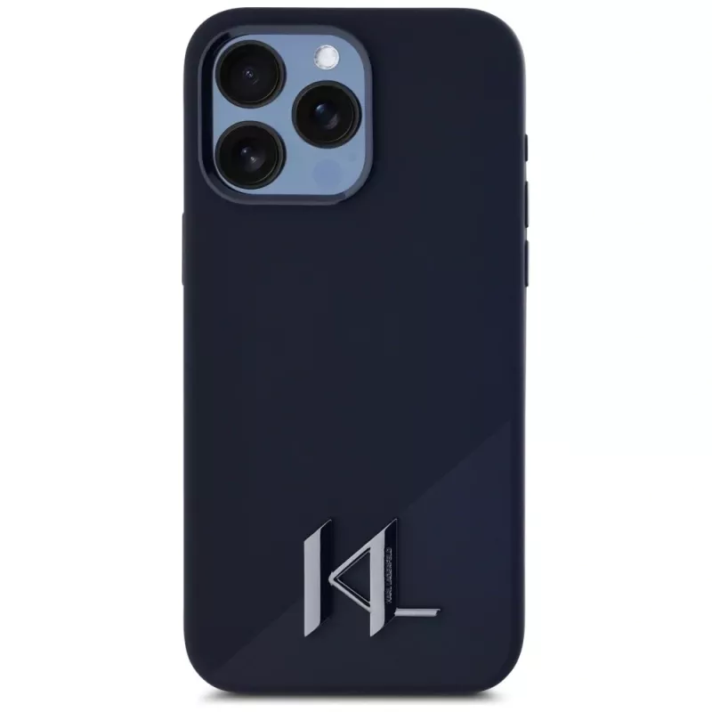 KARL LAGERFELD θήκη MagSafe Silicone Shadow Metal Initial για iPhone 15 Pro, μαύρη