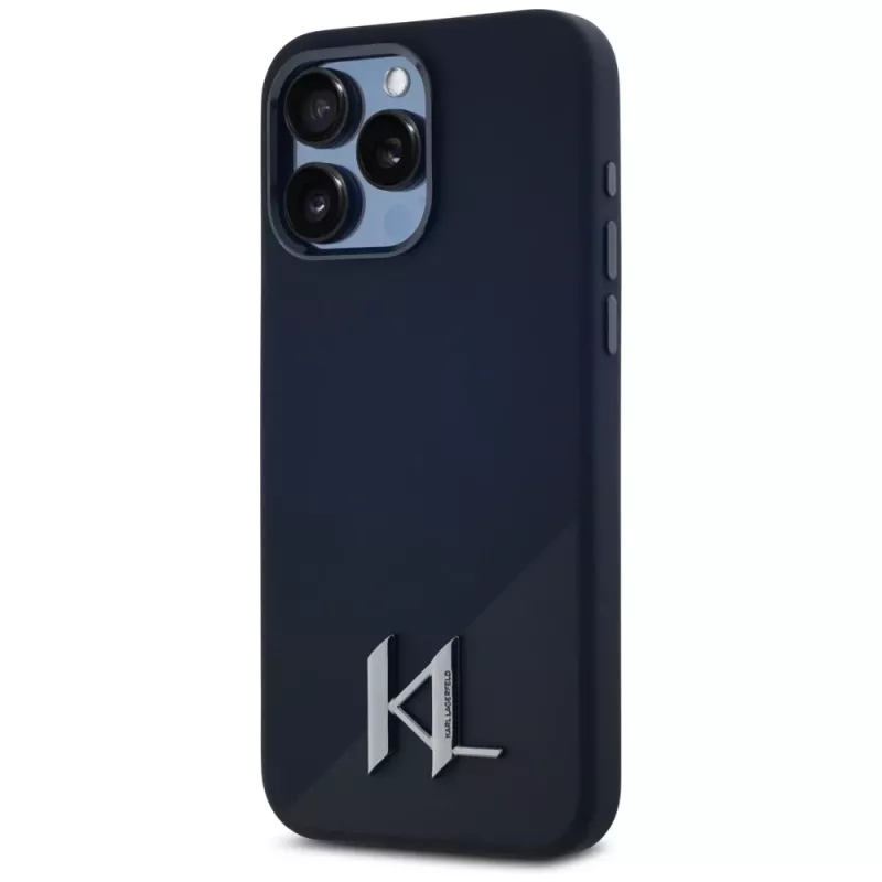 Karl Lagerfeld θήκη MagSafe Silicone Shadow Metal Initial για iPhone 15 Pro Max μαύρη