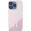 KARL LAGERFELD θήκη MagSafe Silicone Shadow Metal Initial για iPhone 15 Pro, ροζ
