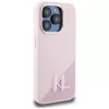 KARL LAGERFELD θήκη MagSafe Silicone Shadow Metal Initial για iPhone 15 Pro, ροζ