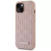 Karl Lagerfeld δερμάτινη θήκη Monogram Metal Logo MagSafe για iPhone 15 ροζ