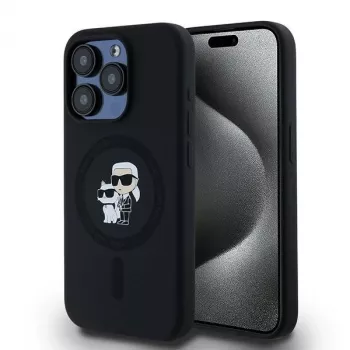 Karl Lagerfeld KLHMP15LSCMKCRHK iPhone 15 Pro 6.1 μαύρο Hardcase Silicone Karl & Choupette MagSafe