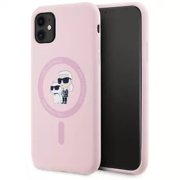 KARL LAGERFELD θήκη MagSafe Silicone Karl&Choupette για iPhone 11 ροζ