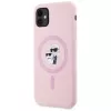 KARL LAGERFELD θήκη MagSafe Silicone Karl&Choupette για iPhone 11 ροζ