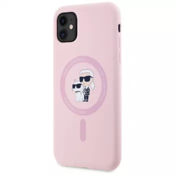 KARL LAGERFELD θήκη MagSafe Silicone Karl&Choupette για iPhone 11 ροζ