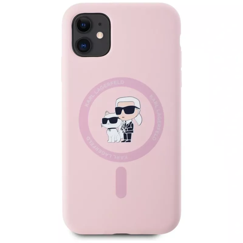 KARL LAGERFELD θήκη MagSafe Silicone Karl&Choupette για iPhone 11 ροζ