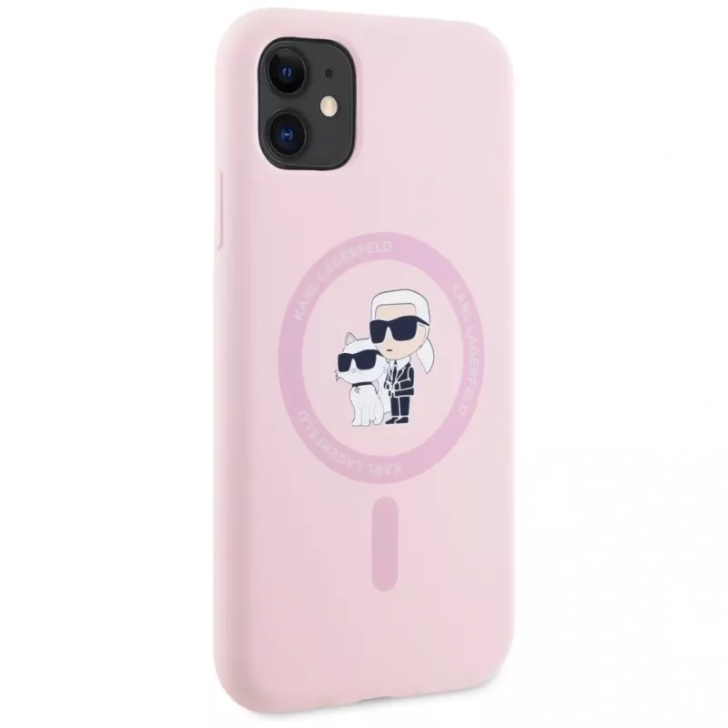 KARL LAGERFELD θήκη MagSafe Silicone Karl&Choupette για iPhone 11 ροζ