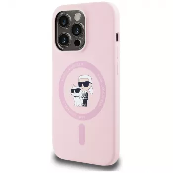 KARL LAGERFELD θήκη MagSafe Silicone Karl&Choupette για iPhone 14 Pro Max ροζ