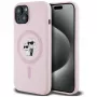 Karl Lagerfeld θήκη MagSafe Silicone Karl & Choupette για iPhone 15 Plus ροζ