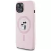 Karl Lagerfeld θήκη MagSafe Silicone Karl & Choupette για iPhone 15 Plus ροζ