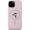 Karl Lagerfeld θήκη MagSafe Silicone Karl & Choupette για iPhone 15 Plus ροζ