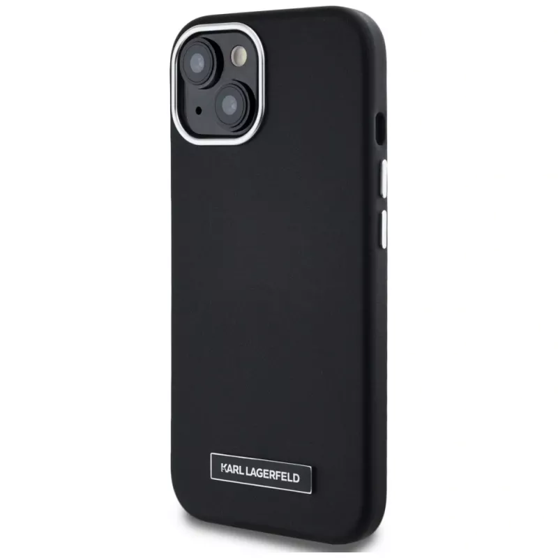 Karl Lagerfeld θήκη MagSafe Metal Plate για iPhone 15, μαύρη