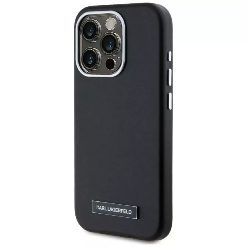 KARL LAGERFELD θήκη MagSafe Metal Plate για iPhone 15 Pro, μαύρη