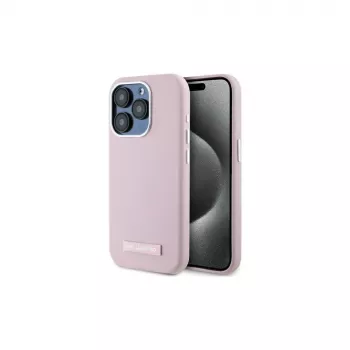 Karl Lagerfeld KLHMP15XPGMSRPP Hardcase για iPhone 15 Pro Max 6,7 ιντσών ροζ με μεταλλική πλάκα MagSafe